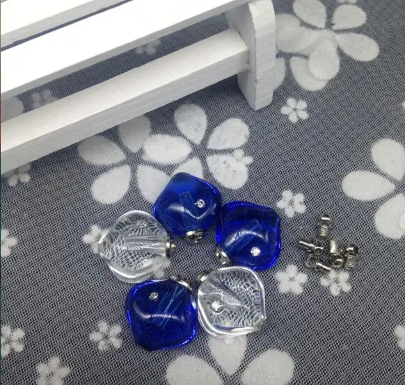 

300pcs wholesale Crystal vial pendant Mini heart Perfume Essential oil bottle screw cap name on rice art diy party gift necklace