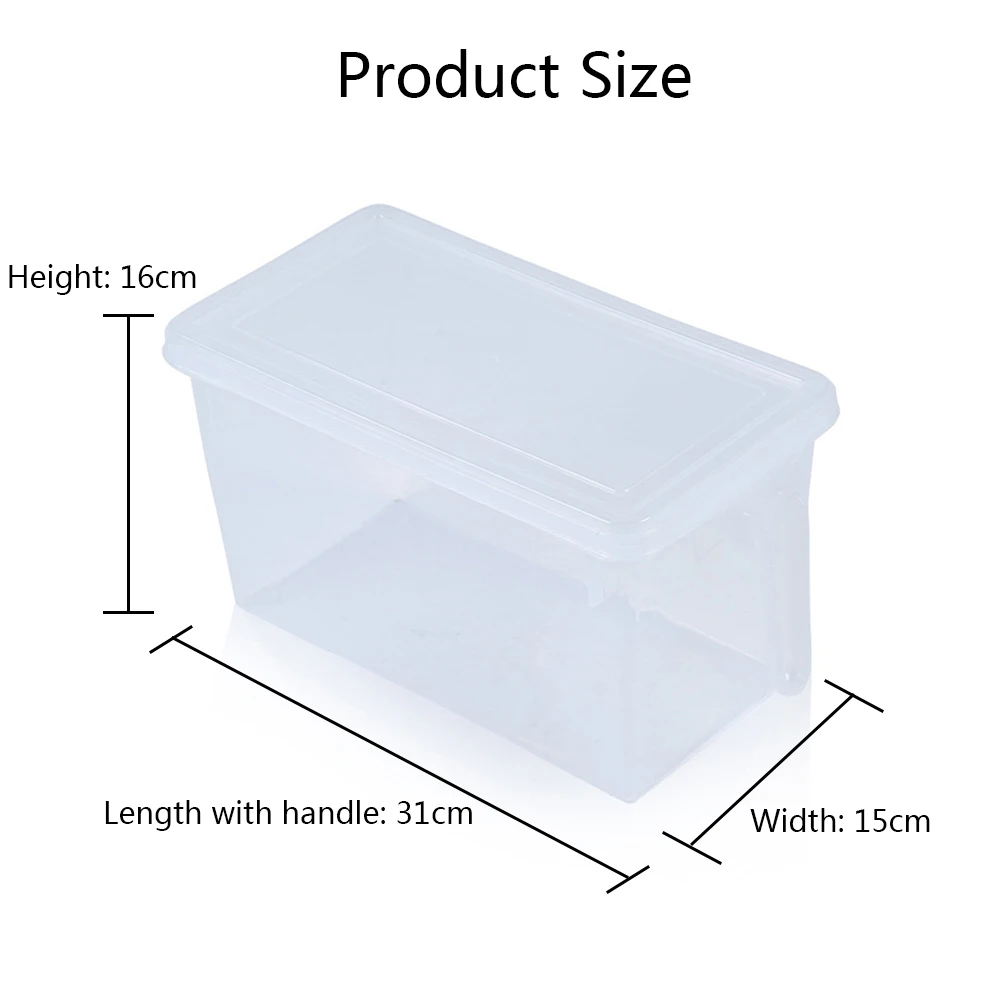 

Refrigerator Storage Box Transparent Plastic Box Kitchen Fruit Eggs Cereal Storage Box Refrigerated Box With Lid And Handle