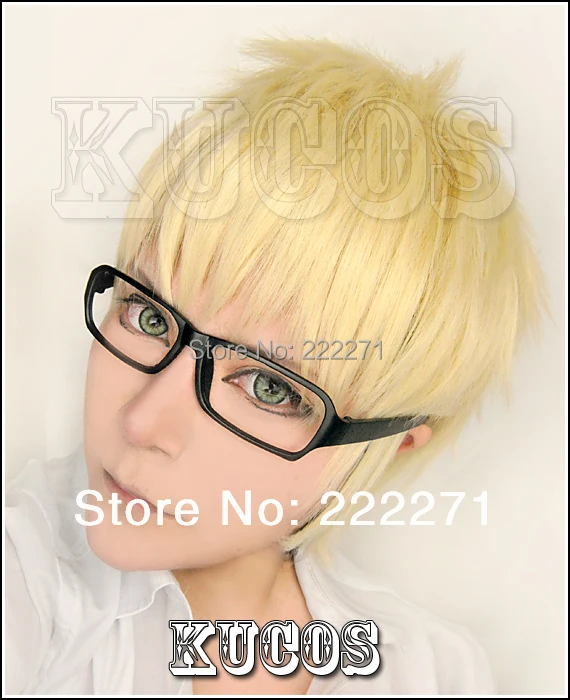 Бесплатный Трек Аниме Haikyuu! любовник Цукисима кей Короткие Светло Русый Полное