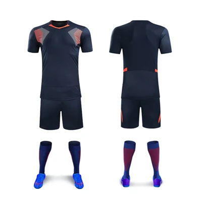 Survetement Football Jerseys Men Kids Soccer Jerseys Set Blank Team Football Training Uniform Short Soccer Jerseys Suit DIY - Цвет: BZ905 navy