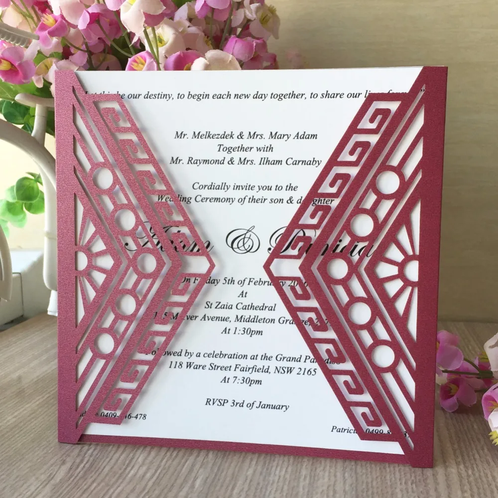 

100Pcs/Lot Chic Tiffany Blue Color Laser Cut Wedding Invitation Card Birthday Party Decorations Greeting Card