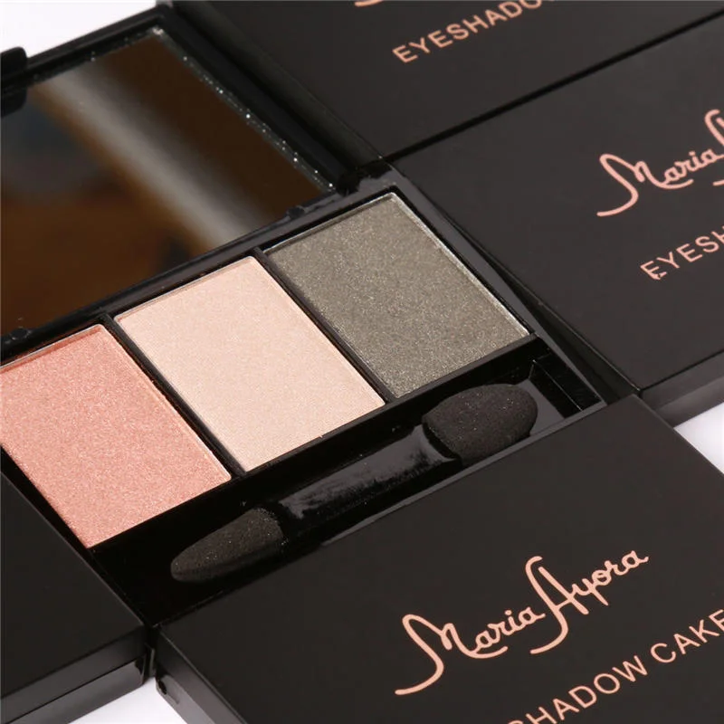 Мерцающий матовый стойкий водонепроницаемый Палетка теней 3 цвета бренд тени для