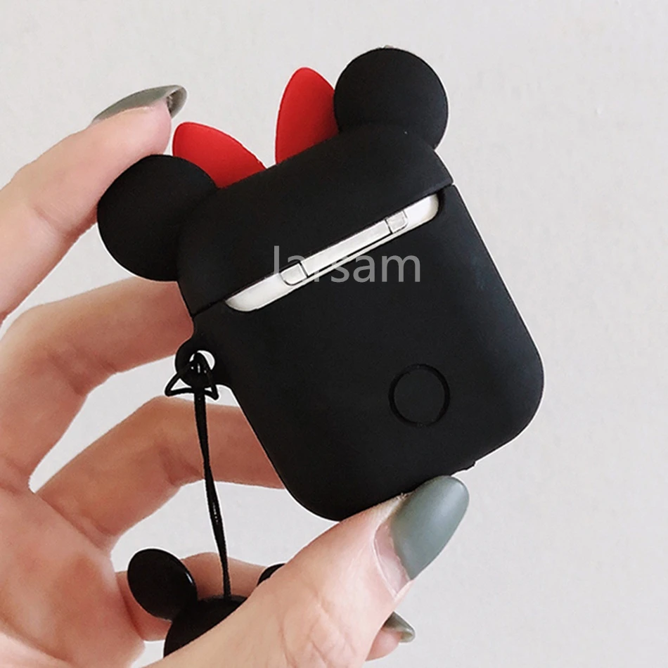 Для AirPods чехол Bluetooth беспроводной Чехол для наушников для Apple Airpods 2 зарядный мультяшный защитный чехол с кольцом на палец