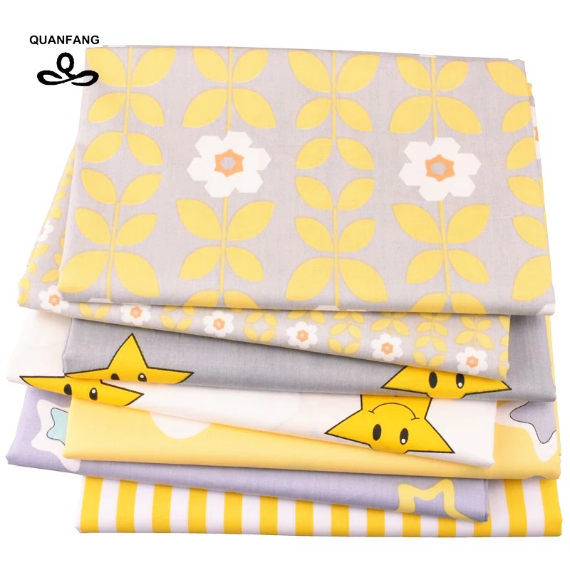 QUANFANG Star & Flower Серия набивная саржевая хлопковая ткань для шитья стеганая детские