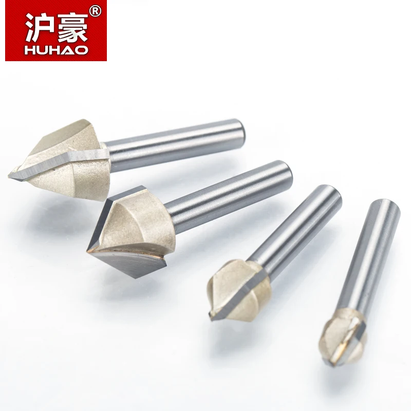 HUHAO 1 шт. 1/2 &quot1/4&quot хвостовик V тип долота резак профессиональные фрезы для дерева