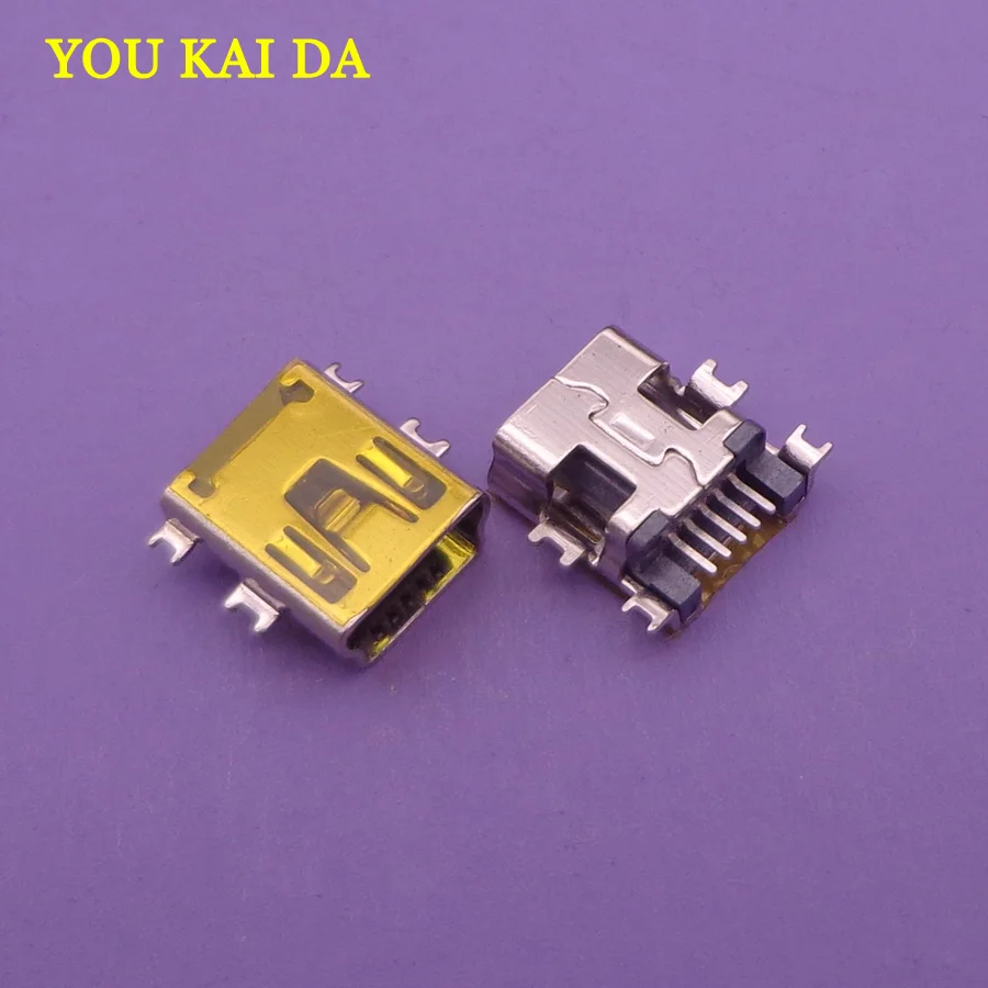 100 шт. Бесплатная доставка разъем Mini USB Тип B 5 контактный SMT Раковина 1 7 гнездо док