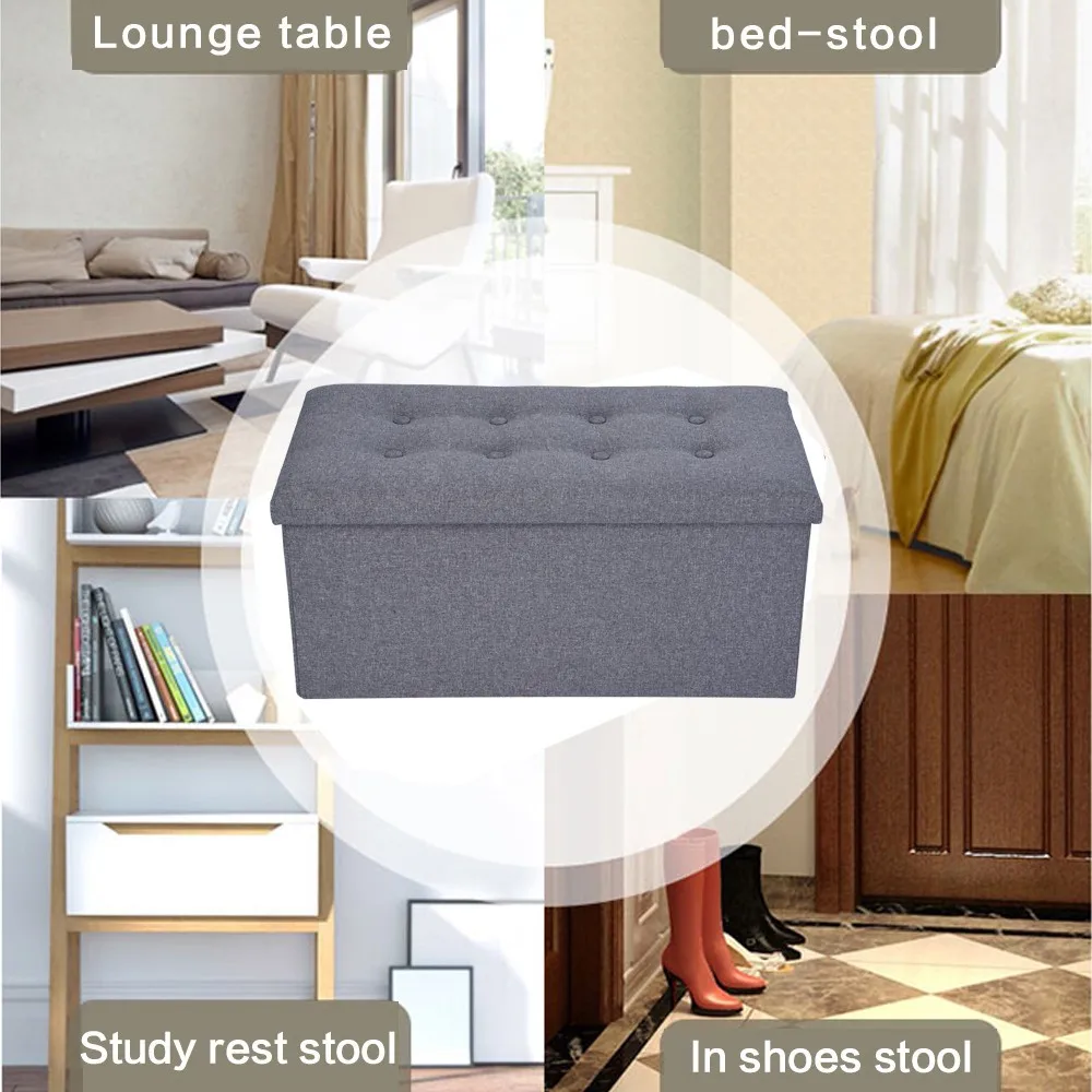 76x38x5 см сиденье сильная грузоподъемность Pouffe ящик для хранения кубической формы белье для дома и офиса Многофункциональный складной стул