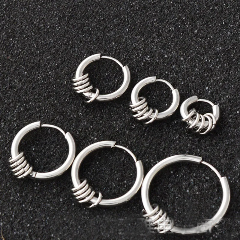 2 шт золото серебро Нержавеющая сталь круглое кольцо серьги круг уха милые
