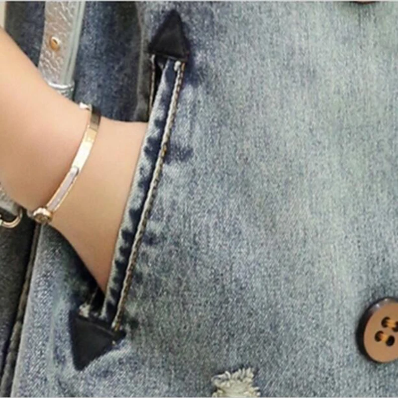 Куртка женская базовая из джинсовой ткани большого размера с карманами|denim jacket