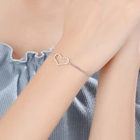 cute heart bracelets for women jewelry top quality 925 sterling silver double layer bracelet female princess birthday gift