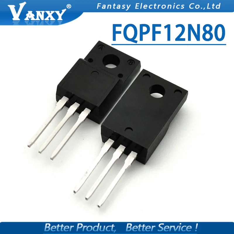 10pcs FQPF12N80 TO-220F FQPF12N80C 12N80 TO-220 | Электронные компоненты и принадлежности