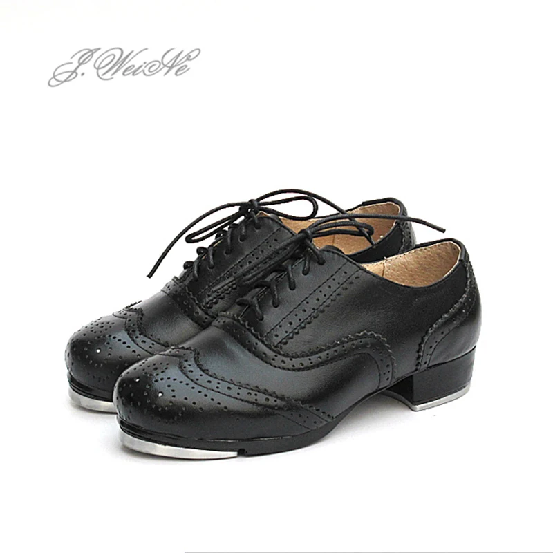 100% Genuine Leather Tap shoes High-end dance shoes High-impact aluminum plate Tap dance shoes For Women girl and Man Boy 3cm