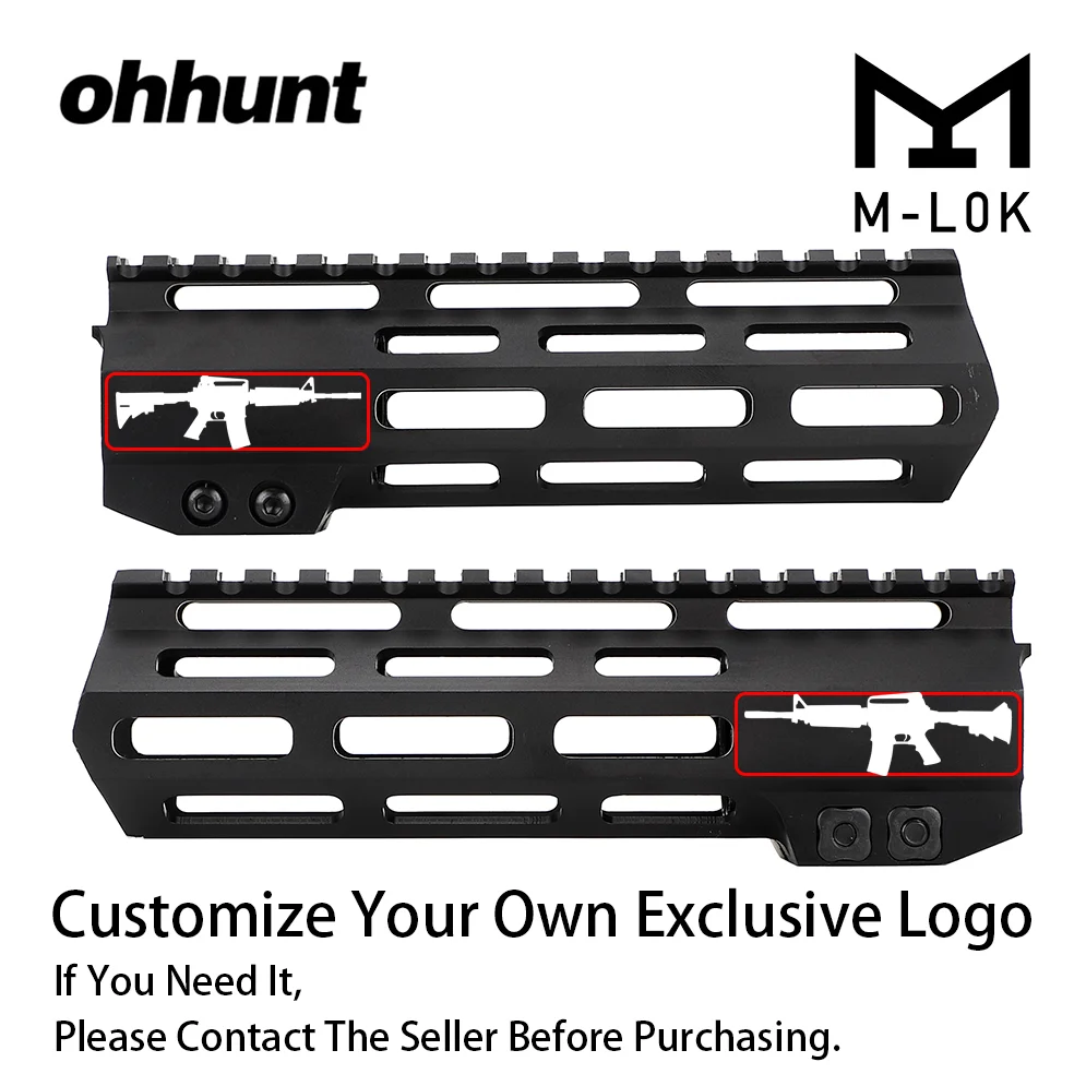 Ohhunt тактический AR15 поплавок M-LOK Handguard " 9" 1" 12" 13," 15" 1" Пикатинни со стальной бочкой гайка для прицела