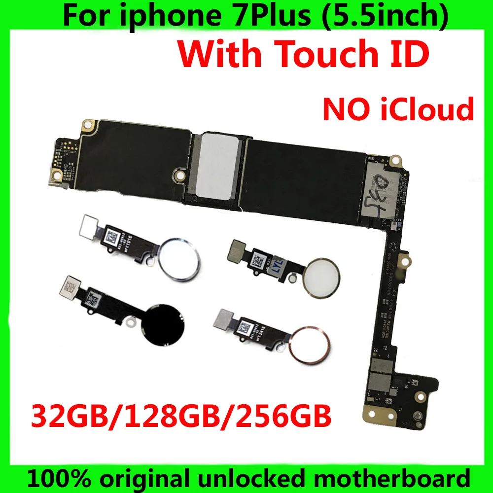 Для iphone 7 Plus оригинальная материнская плата с/без touch ID IOS система для 32 Гб 128 ГБ 256