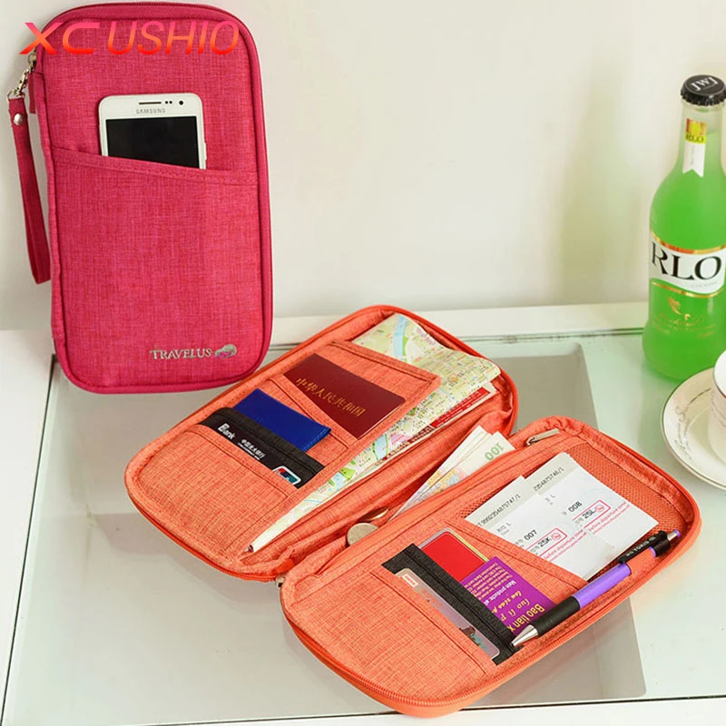 

Fashion Travel Passport Organizer Bag Journey Document Wallet ID Credit Card Holder Bag Portable Zipper Purse Case