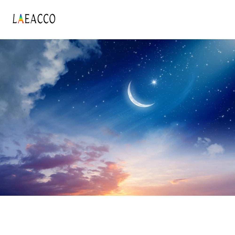 Laeacco фонарь полумесяц постящий мусульманский фон для фотосъемки настраиваемый