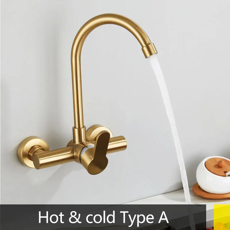 type A hot cold Цинковый сплав кран для раковины, кран для раковины, кран вращения горячей и холодной воды, или один холодный роскошные новые скрыть настенное крепление крана - Цвет: type A hot cold