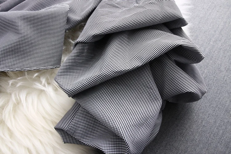 Женская многослойная блузка с бантом V образным вырезом и рукавом фонариком|shirt