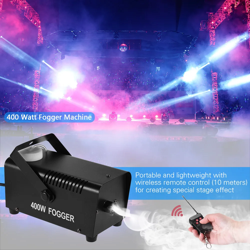 Беспроводная дымовая машина Fogger Fog 400 Вт с дистанционным управлением для вечерних