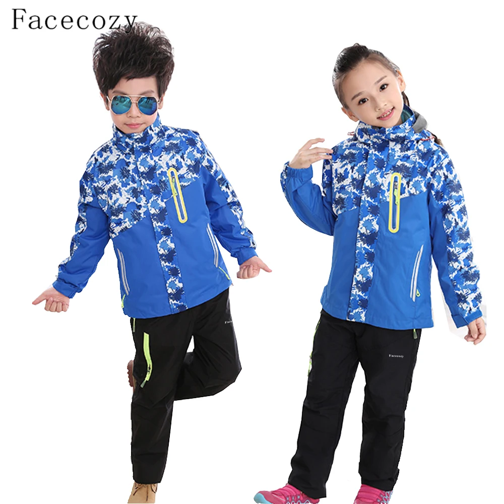 Детские зимние Походные штаны Facecozy ветрозащитные флисовые брюки для кемпинга