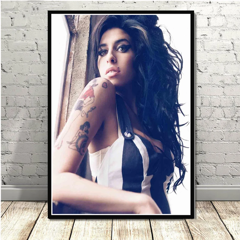 Красивая женщина Amy Winehouse музыка ПЕВЕЦ звезда поп-плакат печатает на заказ художественная живопись маслом настенные картины для гостиной домашний декор