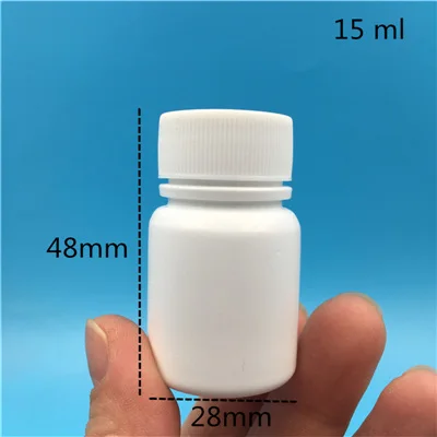 15 ml 50 pcs 50 шт. 10 30 60 100 мл белые пустые пластиковые бутылки для таблеток, банки для кремов, порошков, соли для ванн, косметические контейнеры, розничная - Цвет: 15 ml 50 pcs