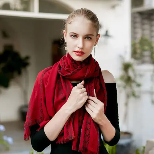 2017 Осень Зима Новый Дизайн Ретро стиль хлопок женский длинный платок шарф