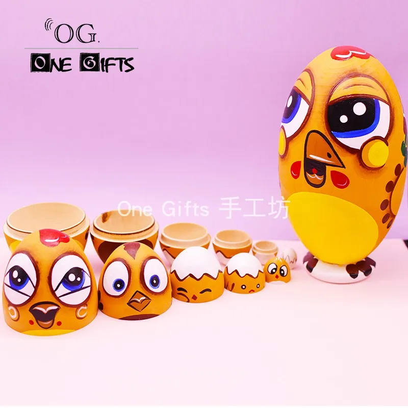 7 шт./компл. мультяшная Матрешка с орлом из мультфильма куклы животными Русская