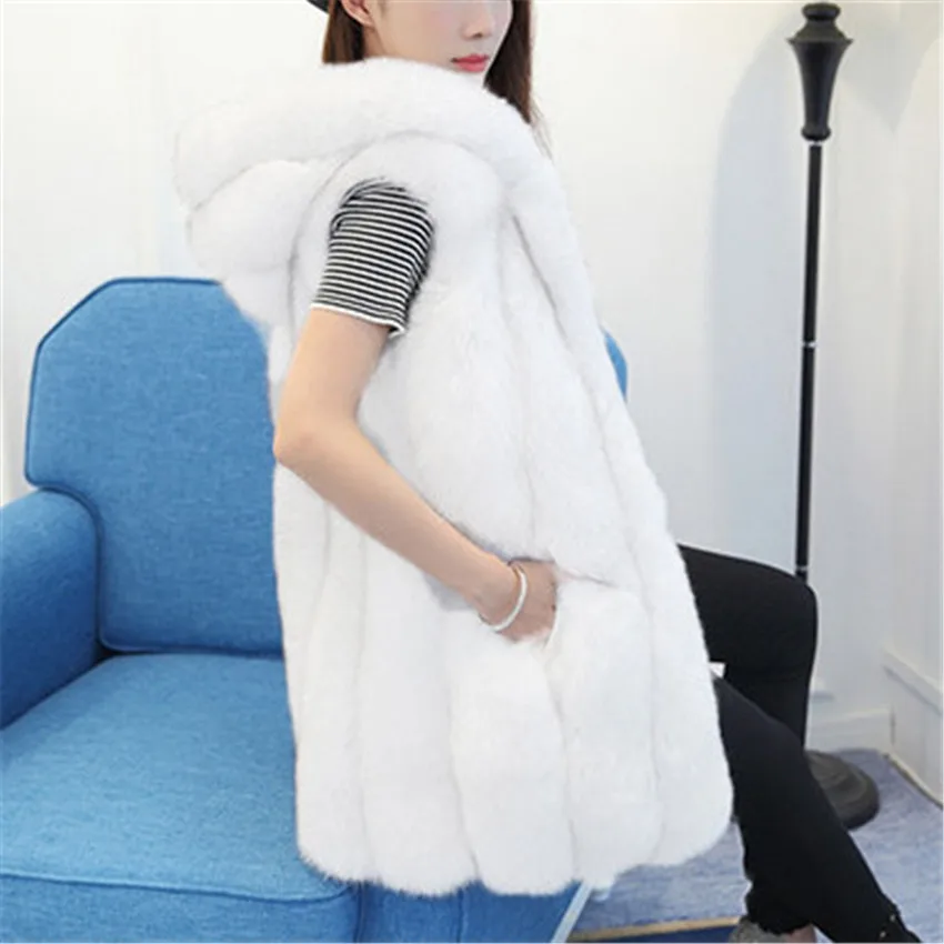LANSHIFEI пальто с искусственным мехом Повседневная теплая тонкая жилетка без