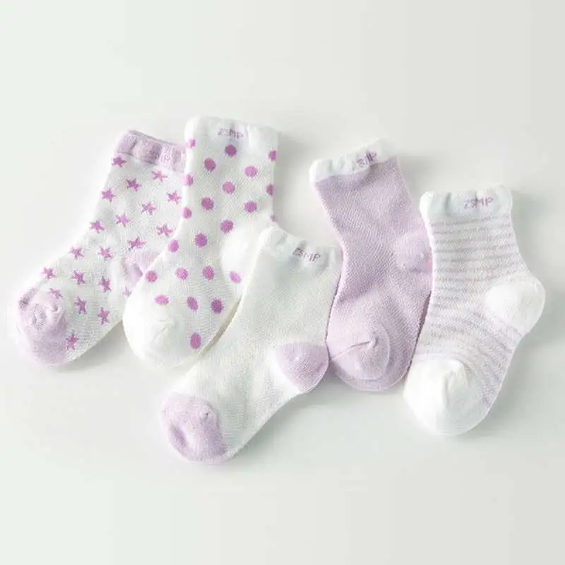 5 пара/лот 100% хлопковые носки для новорожденных Детские Носки ярких цветов