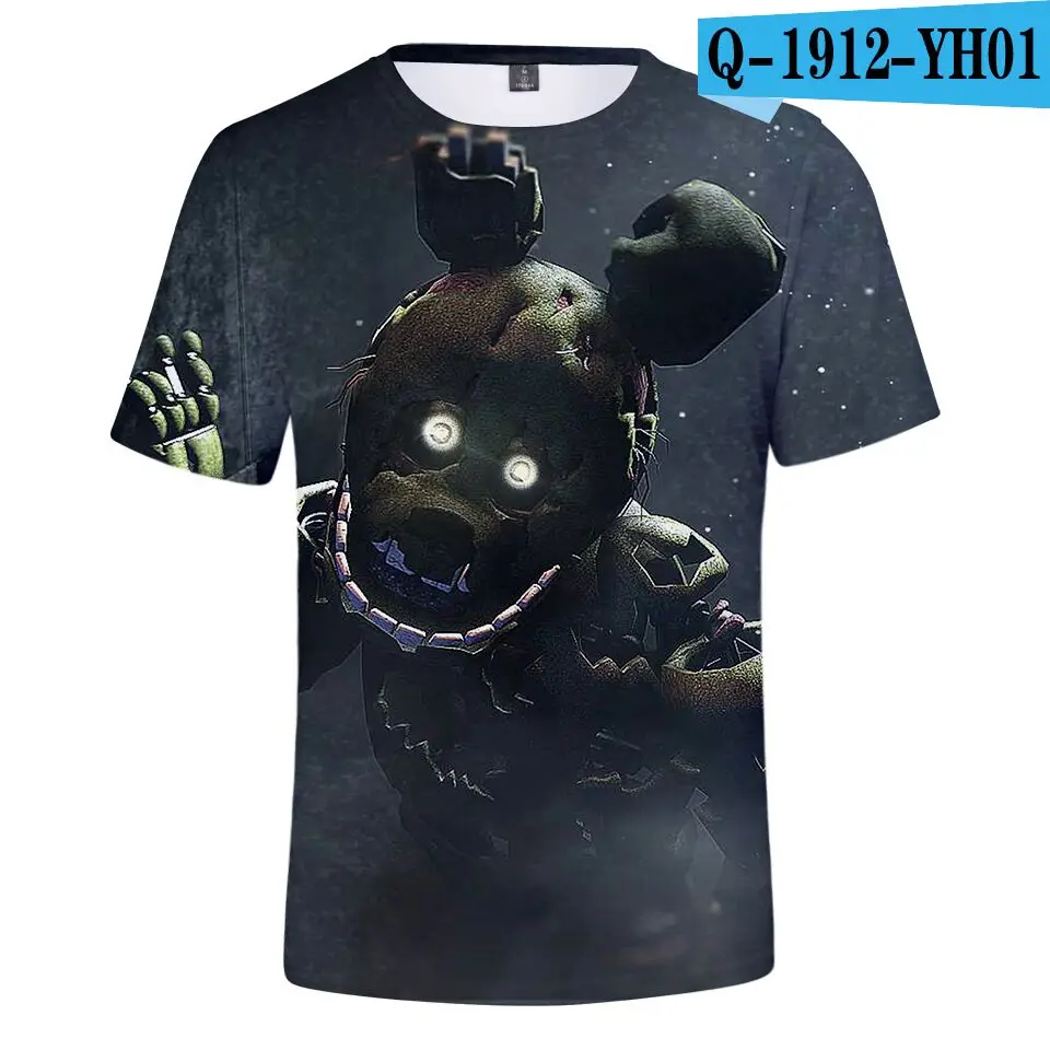 Лидер продаж, футболка с 3D-принтом Five Nights at Freddy для мальчиков и девочек Классическая модная летняя футболка с короткими рукавами для отдыха с героями мультфильмов g6t6