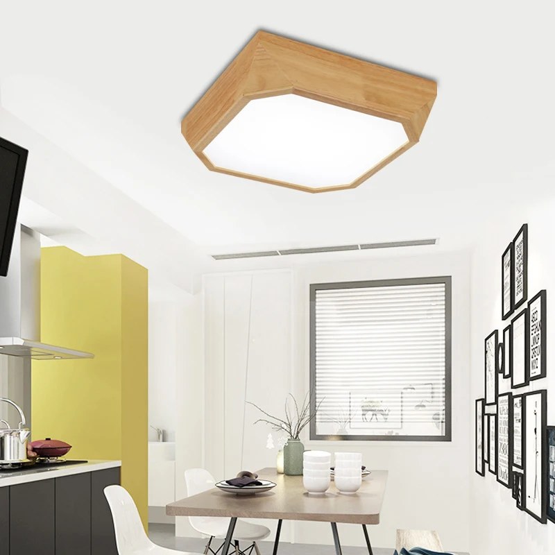 Простая Европейская Геометрическая японская потолочная лампа из твердой