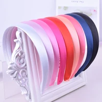 2cm wide satin covered headband girls for headbands head hoop accessories kids ribbon crown hair band for women resin hairbands