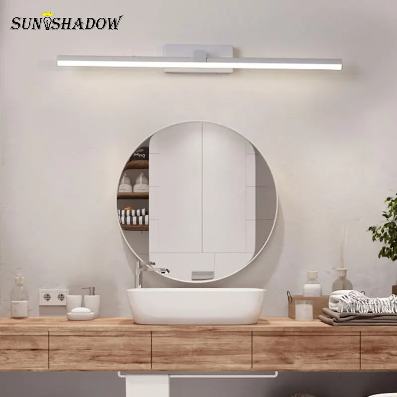 Современный светодиодный передний светильник для зеркала ванной черные и белые