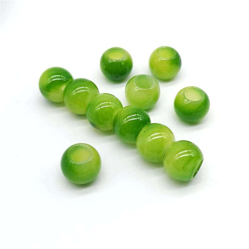 20 pcs 12mm Big Hole Beads Round Beads for Jewelry Making Acrylic Beads Multicolor Loose Bead Jewelry DIY Accessory