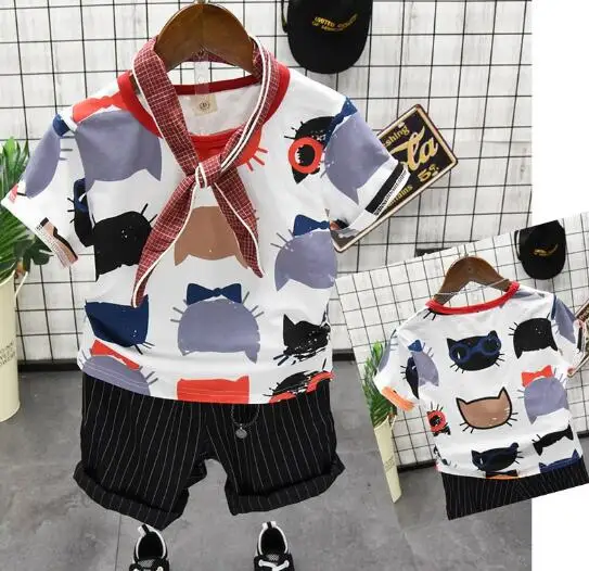 Розничная продажа детская одежда костюм с футболкой короткими рукавами лето 2019