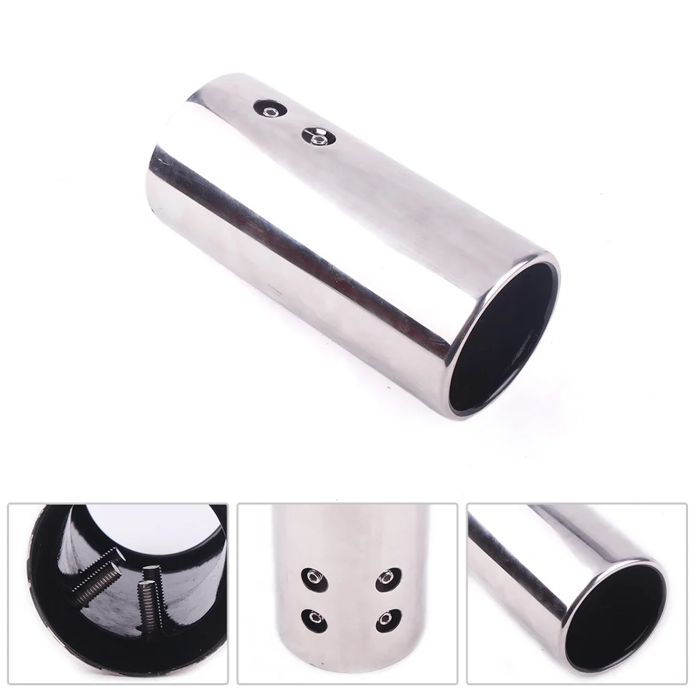 RASTP автомобильная хромированная плоская выхлопная труба из нержавеющей стали