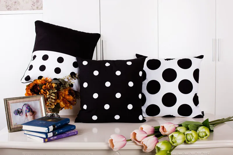 Современная Минималистичная черно белая наволочка для подушки Геометрическая в