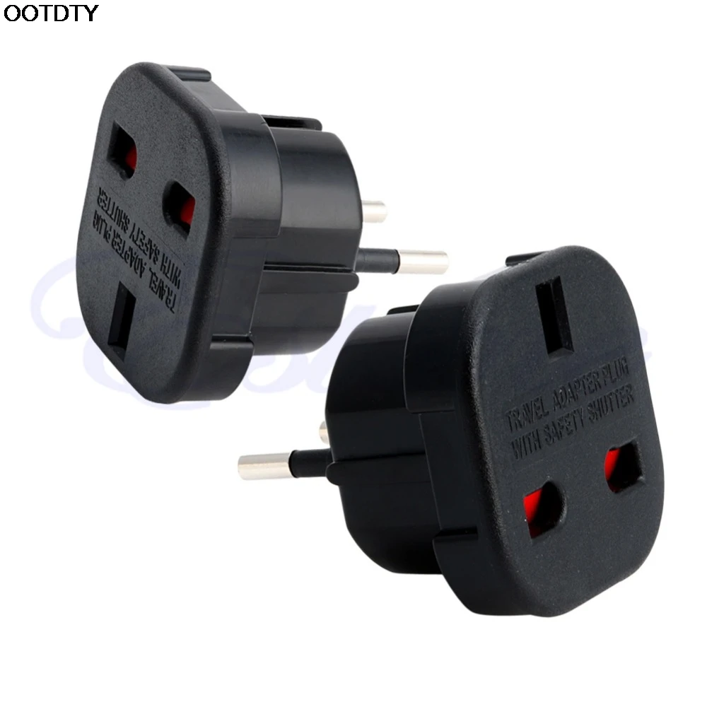 1pcs New UK to EU 2 Pin Euro Europe AC Travel Power Adaptor Plug Socket Adapter Convertor - L060 hot | Электроника