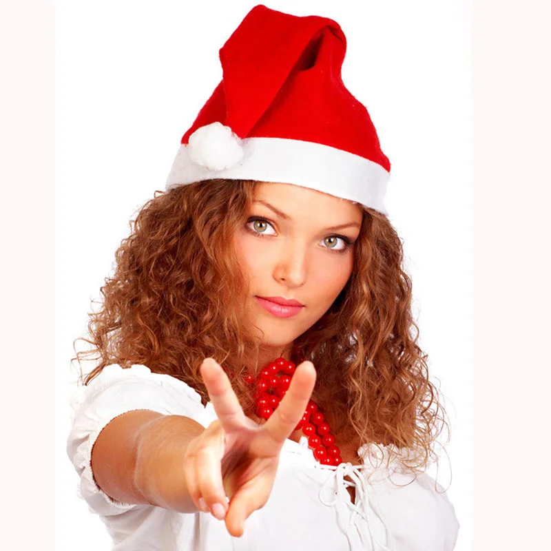Рождество Hat взрослых детей Кепки Красный Нетканые Ткани шапка для Костюмы