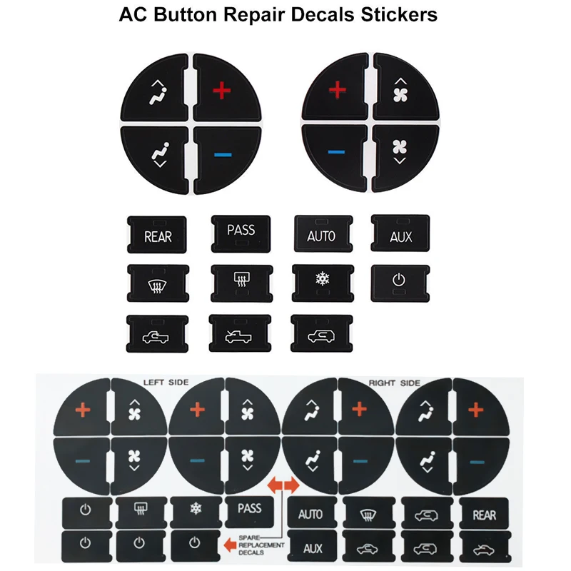 AC Car Button Repair Decals Stickers Steering Air Condition Sticker for Audi Universal Kit Styling Replacement Vehicle | Автомобили и