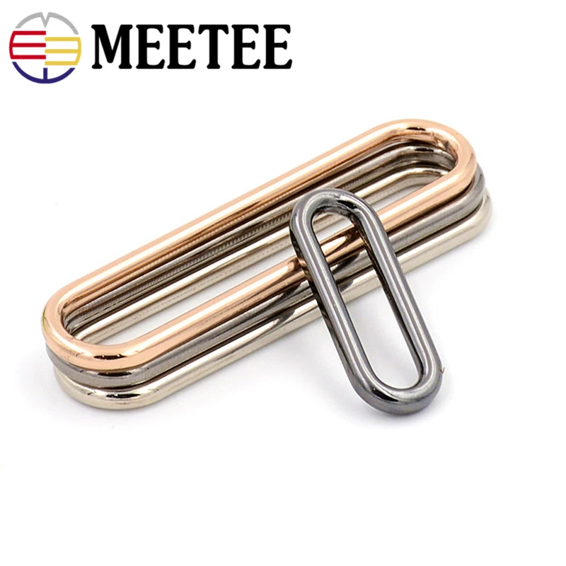 5 шт. Meetee 15 мм-60 мм уплотнительное кольцо Бесшовные овальные металлические пряжки для обуви багажная сумка кольца яйцо Кнопка Аппаратные аксессуары F1-86
