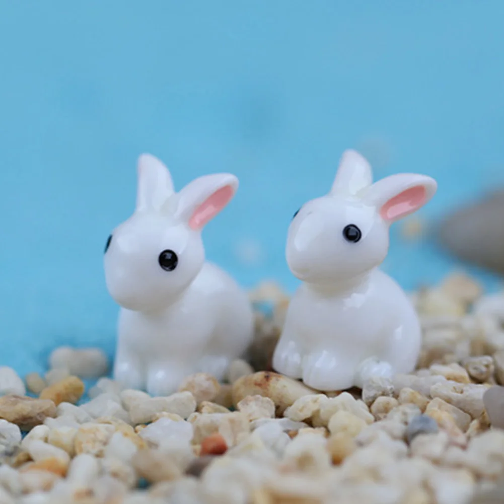 Hot 10Pcs Lovely Rabbit Resin Crafts Miniature Bonsai Plants Landscape Garden Decor | Дом и сад