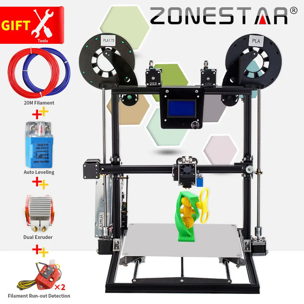 Z8 Large Dual ZONESTAR новейший Алюминиевый металлический большой размер быстрая сборка автоматический уровень лазерная гравировка нить для обнаружения 3d принтер - color: Z8 Large Dual
