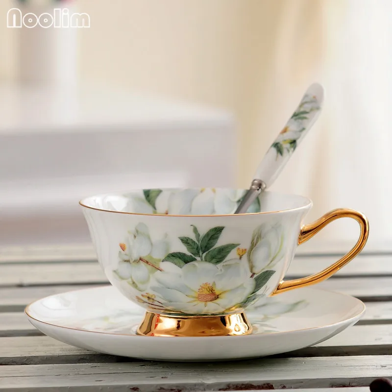 NOOLIM фарфоровая чашка для чая керамическая кофе с цветочным узором|Чашки и