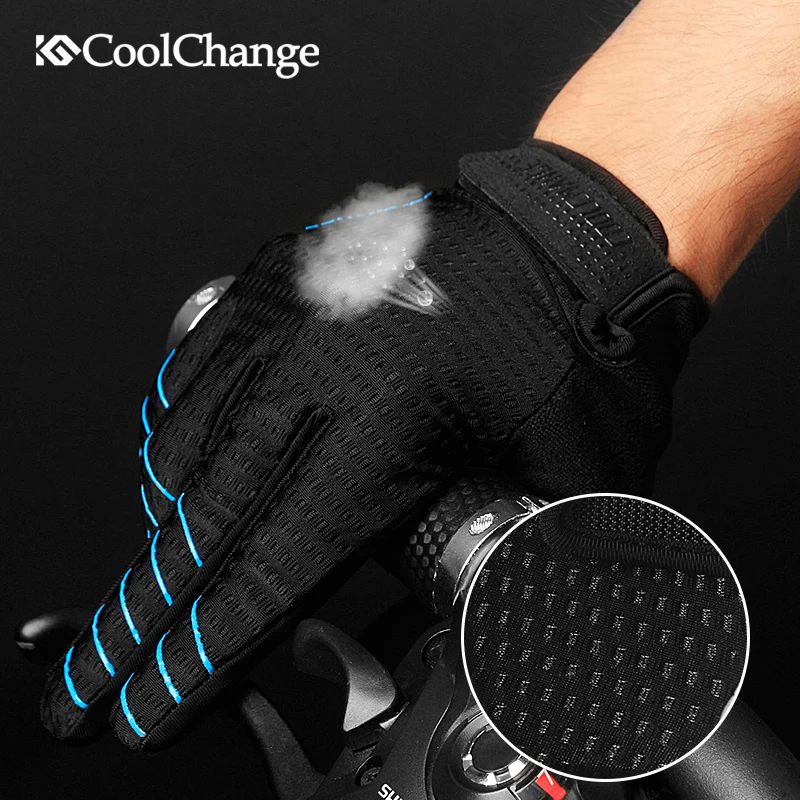 Велосипедные перчатки CoolChange губчатая подкладка с длинными пальцами спортивные