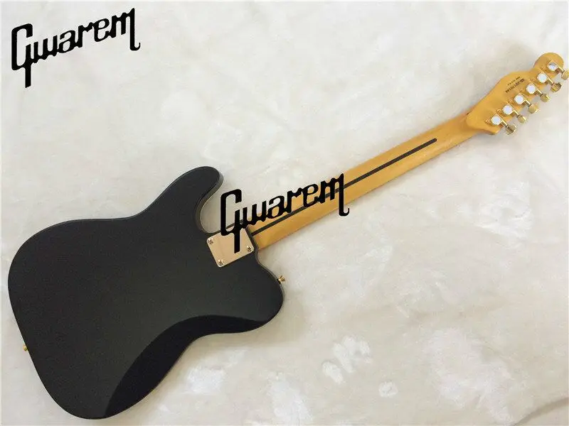Электрогитара/Gwarem luck star tele черный цвет гитара/черный pickgard/золотое