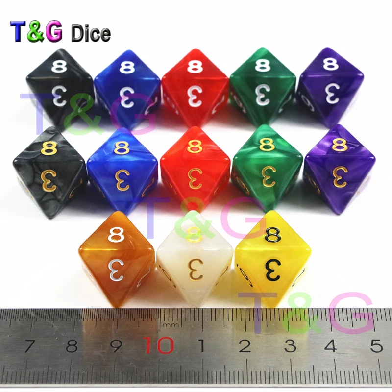 T &amp G D8 кости для D ролевые игры 8 Двусторонняя гладкая поверхность в разноцветный