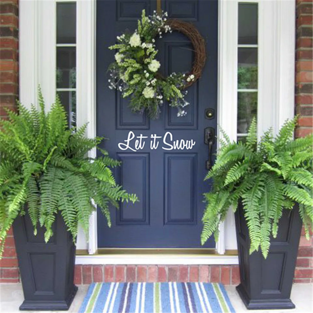 

Let it Snow Christmas Wall Vinyl Decal Sticker Family Kids Room Holiday Season Santa Door Decal Quote Lettering Decals 676MX