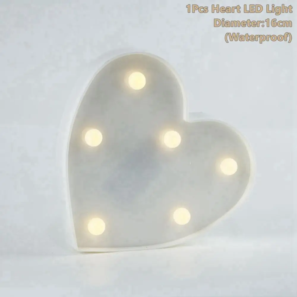 White Heart Taoup теплый белый светодиодный светильник с буквенным принтом от A до Z Love Heart Just Marry Me с днем рождения, аксессуары для свадебной вечеринки DIY - Цвет: White Heart